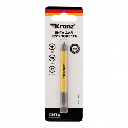 Бита для шуруповерта PH2х90мм (уп.1шт) Kranz KR-92-0412-1