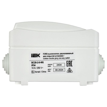 Выключатель 2-кл. ОП Форс IP54 ВС20-2-0-ФБ бел. IEK EVS20-K01-10-54-DC