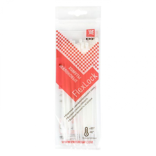 Хомут P6.6 2.5х150 FlexLock стандартный бел. (уп.100шт) PROxima EKF plc-fl-ctsw-2.5x150 Хомут P6.6 2.5х150 FlexLock стандартный бел. (уп.100шт) PROxima EKF plc-fl-ctsw-2.5x150