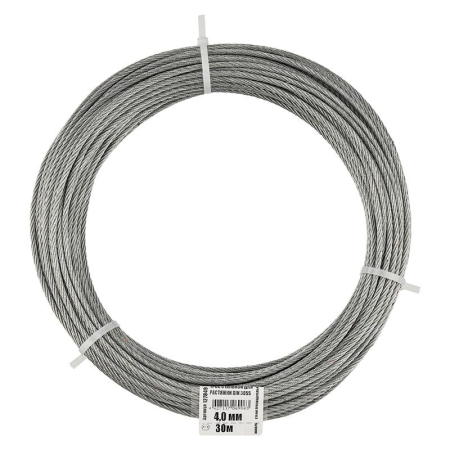 Трос для растяжки 4.0мм DIN 3055 стальной (уп.30м) Tech-Krep/Zitar 127849