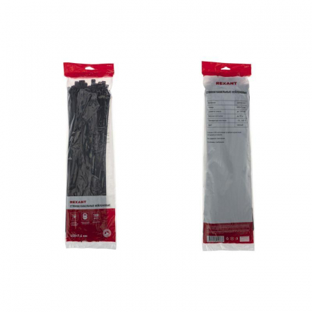 Хомут кабельный 7.6х450 нейл. черн. (уп.100шт) Rexant 07-0451-8 Хомут кабельный 7.6х450 нейл. черн. (уп.100шт) Rexant 07-0451-8