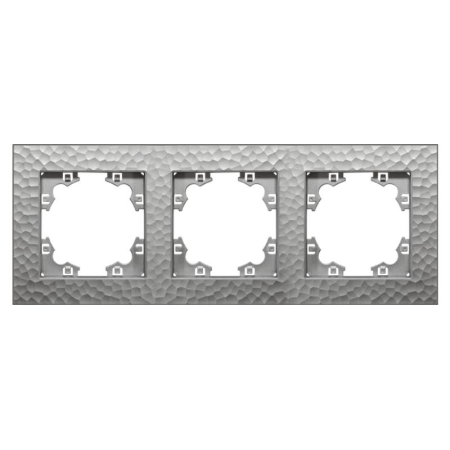 Рамка 3-м Афина фактурная универс. серебро Universal A10045-S Рамка 3-м Афина фактурная универс. серебро Universal A10045-S