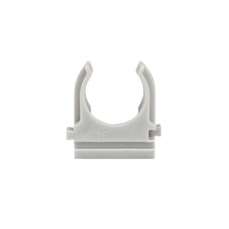 Держатель для труб (клипса) d16мм сер. (уп.100шт) Plast EKF derj-z-16n