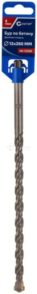 Бур по бетону ПРОФИ/Profi SDS-Plus 12х260мм двойн. резьба Cutop 40-12260
