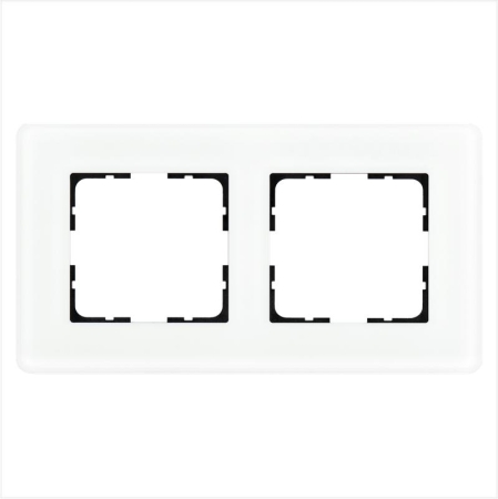 Рамка 2-м G-Glass закругленная стекло матов. бел. Jasmart G1002GW-RM Рамка 2-м G-Glass закругленная стекло матов. бел. Jasmart G1002GW-RM