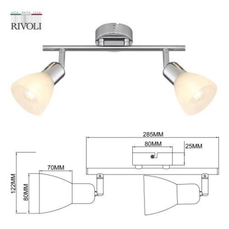 Светильник Keila 7051-702 2хE14 40Вт настенно-потолочный спот поворотный Rivoli Б0054680 Светильник Keila 7051-702 2хE14 40Вт настенно-потолочный спот поворотный Rivoli Б0054680