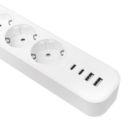 Удлинитель 5х5м IP20 2USB 2.4А+2type-C LUX 1.5кв.мм EKF UBA-LUX-505-TC Удлинитель 5х5м IP20 2USB 2.4А+2type-C LUX 1.5кв.мм EKF UBA-LUX-505-TC