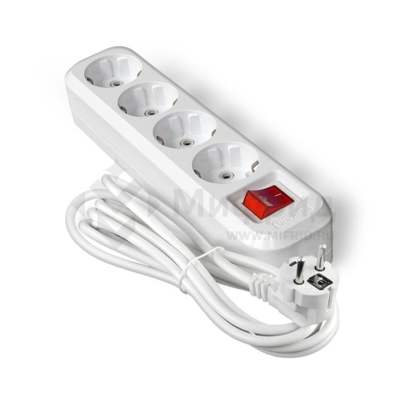 Удлинитель 4х3м с заземл. IP20 S-304А ПВС 3х1.5 с выкл. Universal 1734