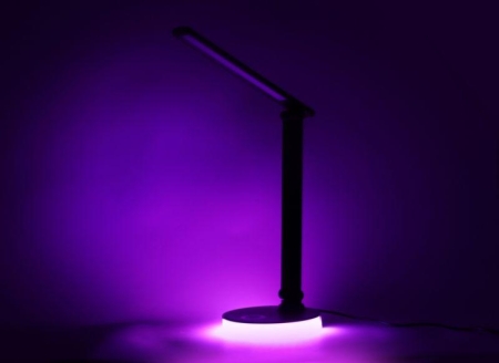 Светильник светодиодный настольный UF-822 C02 7Вт димм. 3 цвет. темп. RGB ночник черн. Ultraflash 15177