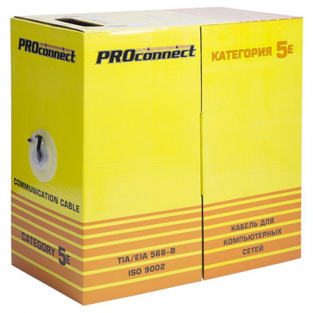 Кабель UTP 4х2х24AWG кат.5е медь OUTDOOR (уп.305м) PROCONNECT 01-0054 Кабель UTP 4х2х24AWG кат.5е медь OUTDOOR (уп.305м) PROCONNECT 01-0054