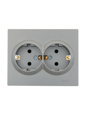 Розетка 2-м СП VESNA с заземл. ПБТ платина LEZARD 742-3500-127B Розетка 2-м СП VESNA с заземл. ПБТ платина LEZARD 742-3500-127B