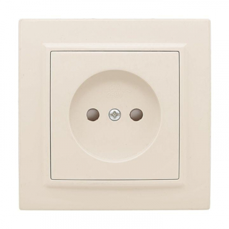 Розетка 1-м СП Минск 10А IP20 без заземл. защ. шторки беж. EKF ERR10-022-200