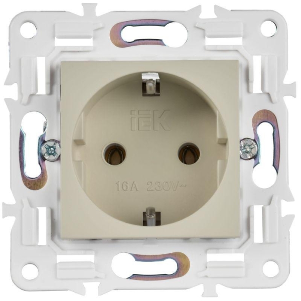 Розетка SKANDY 16А с заземл. без защ. шторок SK-R05B беж. IEK SK-R11-16-K10