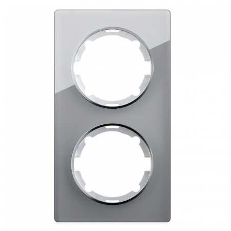 Рамка 2-м Garda вертикал. стеклянная сер. 2E52211302 OneKeyElectro 2234948 Рамка 2-м Garda вертикал. стеклянная сер. 2E52211302 OneKeyElectro 2234948