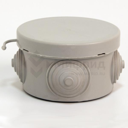 Коробка распределительная ОП 65х40мм 4 каб. вводов IP54 сер. (круг.) TOKOV ELECTRIC TKE-KR-65-40-C06