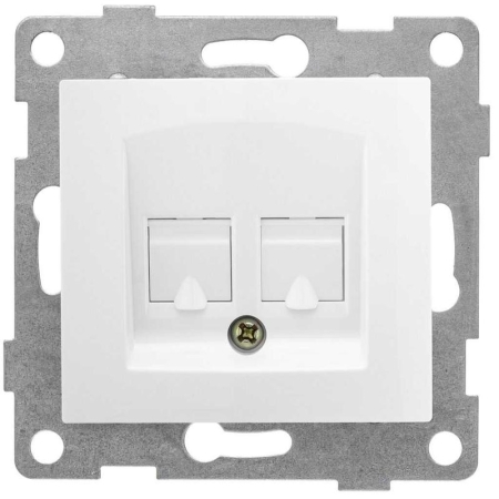 Розетка компьютерная + телефонная 2-м СП Bravo RJ45 + RJ12 механизм бел. GUSI С10КТ-001 Розетка компьютерная + телефонная 2-м СП Bravo RJ45 + RJ12 механизм бел. GUSI С10КТ-001
