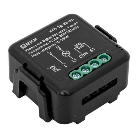 Реле умное в подрозетник 1-канальное Zigbee Connect Select без нейтрали EKF ssh-1g-zb-nn