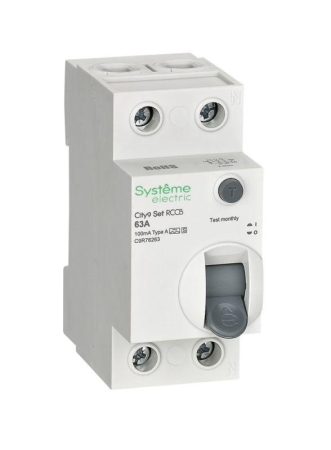 Выключатель дифференциального тока City9 Set 2п 63А 100мА A-S 230В SE C9R76263 Выключатель дифференциального тока City9 Set 2п 63А 100мА A-S 230В SE C9R76263
