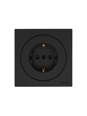 Розетка 1-м OSEN IP20 16А с заземл. ПБТ механизм черн. бархат LEZARD 743-4288-122B