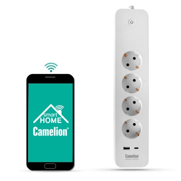 Фильтр сетевой умный Smart Home SZD/SH/4х1.5/WIFI 4гн.1.5м 16А 4000В USB+Type-С WiFi+Счетчик Camelion 14800 Фильтр сетевой умный Smart Home SZD/SH/4х1.5/WIFI 4гн.1.5м 16А 4000В USB+Type-С WiFi+Счетчик Camelion 14800