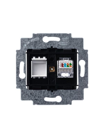 Розетка компьютерная Levit RJ45 кат.5E с заглушкой антрацит ABB 2CHH295117A6063 Розетка компьютерная Levit RJ45 кат.5E с заглушкой антрацит ABB 2CHH295117A6063