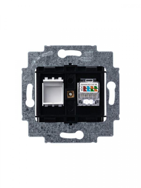 Розетка компьютерная Levit RJ45 кат.5E с заглушкой антрацит ABB 2CHH295117A6063 Розетка компьютерная Levit RJ45 кат.5E с заглушкой антрацит ABB 2CHH295117A6063