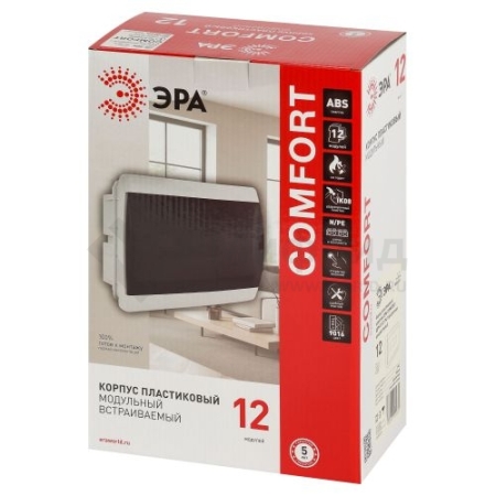 Корпус навесной COMFORT ЩРН-П-12 IP41 пластик. прозр. крышка бел. bs12cw Эра Б0067233