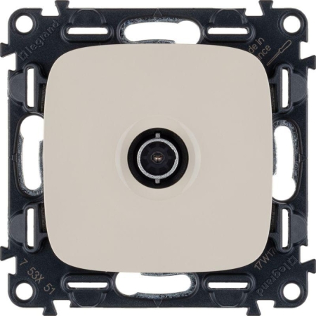 Розетка телевизионная TV 1-м Valena Allure 0-2400МГц с топологией "звезда" с лицев. панелью механизм сл. кость Leg 753851 Розетка телевизионная TV 1-м Valena Allure 0-2400МГц с топологией "звезда" с лицев. панелью механизм сл. кость Leg 753851