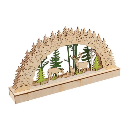 Фигура деревянная "Семейство оленей" 30х5х15.7см 1Вт IP20 с подсветкой Neon-Night 504-026