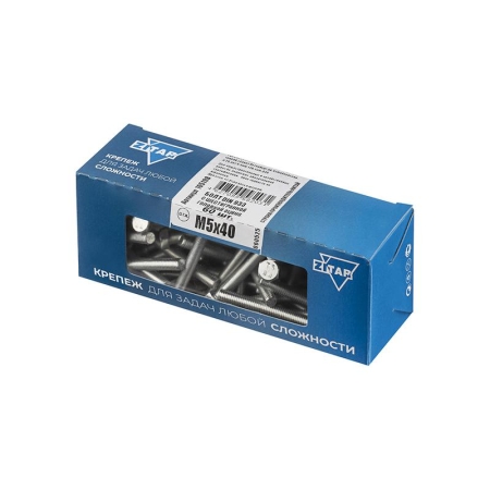 Болт с шестигранной головкой М5х40 DIN 933 оцинк. (уп.60шт) Tech-Krep/Zitar 105198