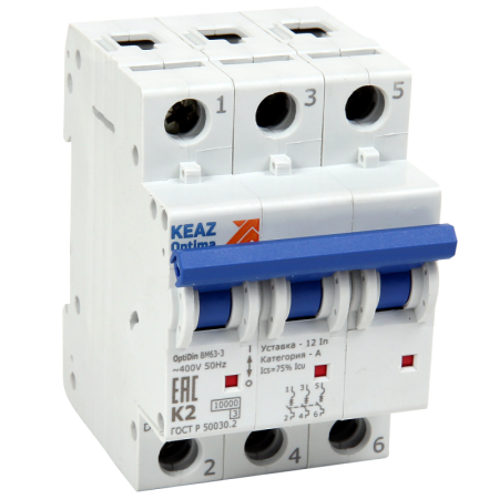 Выключатель автоматический модульный 3п L OptiDin ВМ63-3L32-15-УХЛ3 КЭАЗ 342118 Выключатель автоматический модульный 3п L OptiDin ВМ63-3L32-15-УХЛ3 КЭАЗ 342118