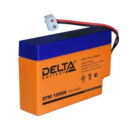 Аккумулятор UPS 12В 0.8А.ч Delta DTM 12008 Аккумулятор UPS 12В 0.8А.ч Delta DTM 12008