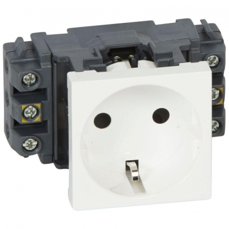 Розетка 1-м СП 2мод. Mosaic 16А IP20 2P+E защ. шторки винт. клеммы для кабель-канала механизм бел. Leg 077601 Розетка 1-м СП 2мод. Mosaic 16А IP20 2P+E защ. шторки винт. клеммы для кабель-канала механизм бел. Leg 077601