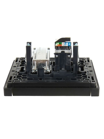 Розетка 2-м TV+RJ45 кат.5E FORTE&PIANO FP136 черн. IEK FP-AK20-1-K02