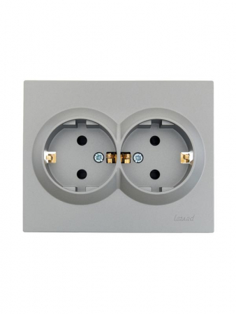 Розетка 2-м СП VESNA с заземл. со шторками ПБТ платина LEZARD 742-3500-178B Розетка 2-м СП VESNA с заземл. со шторками ПБТ платина LEZARD 742-3500-178B