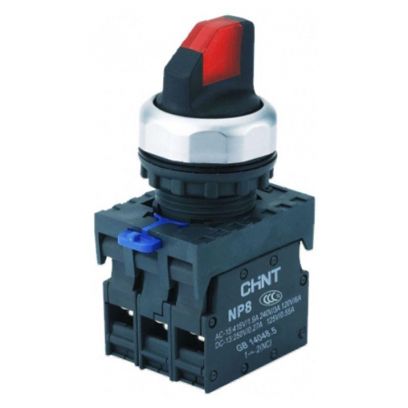 Переключатель с подсветкой NP8-11XD/314 3 полож. фикс. AC110-230В(LED) 1НО+1НЗ IP65 (R) красн. CHINT 667559 Переключатель с подсветкой NP8-11XD/314 3 полож. фикс. AC110-230В(LED) 1НО+1НЗ IP65 (R) красн. CHINT 667559