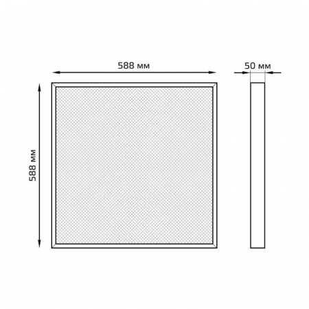 Светильник светодиодный MiR 30Вт 4000К IP40 3500лм 588х588х50мм ДВО офисный грильято рассеив. призма GAUSS G1-R3-00010-31G03-2003540