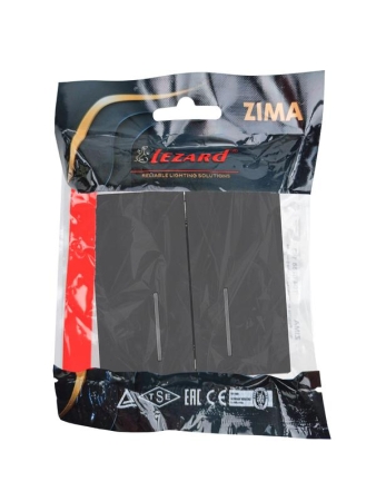 Выключатель 2-кл. с индик. СП ZIMA IP20 10А безвинт. зажим черн. бархат LEZARD 704-4288-112QC