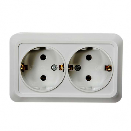 Розетка 2-м BOLLETO с заземл. накл. 7128 бел. ASD / IN HOME 4680005959839 Розетка 2-м BOLLETO с заземл. накл. 7128 бел. ASD / IN HOME 4680005959839