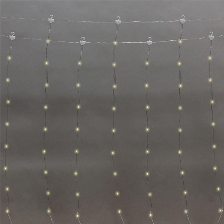 Гирлянда светодиодная "Роса "Светодиодный дождь" 3х2м LED тепл. бел. 12Вт IP20 USB+пульт управления с крючками для крепления Neon-Night 315-876