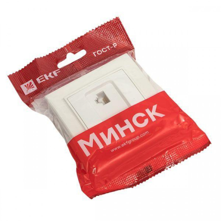 Розетка компьютерная 2-м СП Минск RJ45 бел. EKF ERK02-035-10 Розетка компьютерная 2-м СП Минск RJ45 бел. EKF ERK02-035-10
