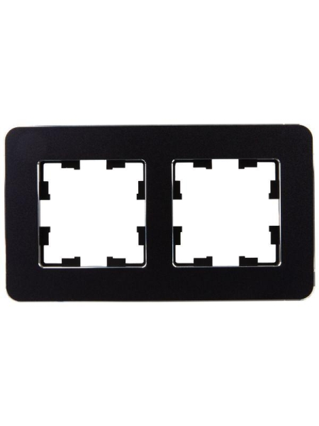 Рамка 2-м BRITE РУ-2-1-Бр метал. черн. RE IEK BR-M22-M-01-K02
