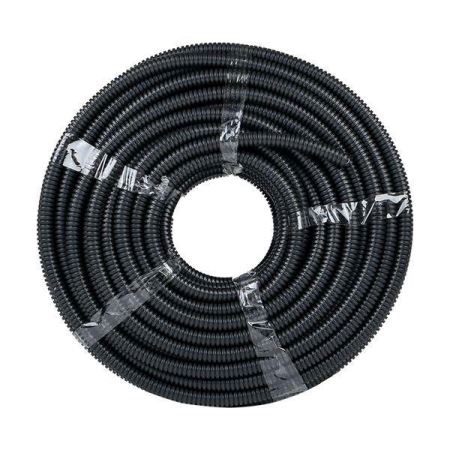 Труба гофрированная d20мм с протяжкой безгалоген. трудногорючая (FRHF) черн. (уп.100м) Plast EKF FRHF-20