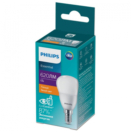 Лампа светодиодная ESS LEDLustre 6Вт P45FR 620лм E14 827 PHILIPS 929002971407 Лампа светодиодная ESS LEDLustre 6Вт P45FR 620лм E14 827 PHILIPS 929002971407