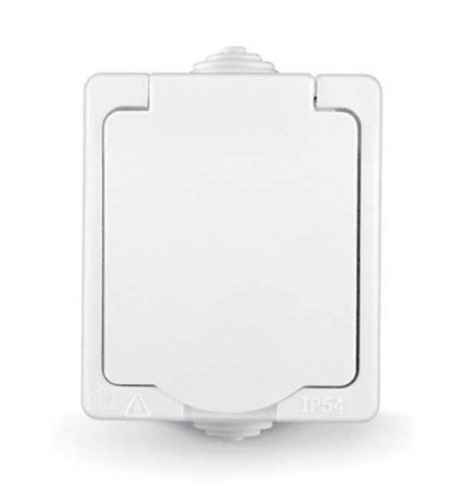 Розетка 1-м ОП Аллегро 16А с защ. крышкой защ. шторки с заземл. IP54 бел. UNIVersal 5563286 Розетка 1-м ОП Аллегро 16А с защ. крышкой защ. шторки с заземл. IP54 бел. UNIVersal 5563286