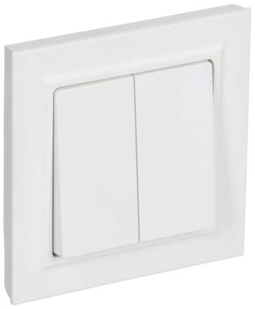 Выключатель 2-кл. СП BRITE ВСР10-2-0-БрАБ 10А в сборе арктич. бел. IEK BR-V20-0-10-K91-F