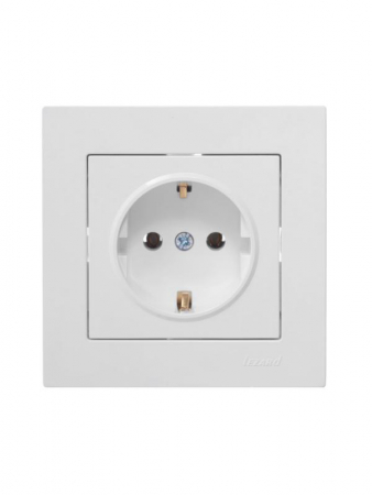 Розетка 1-м СП Vesna с заземл. ПБТ механизм бел. LEZARD 742-0288-122B Розетка 1-м СП Vesna с заземл. ПБТ механизм бел. LEZARD 742-0288-122B