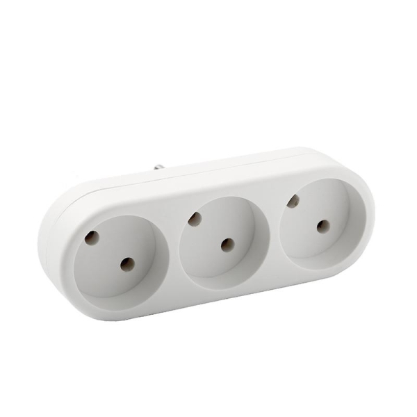 Разветвитель 3-м плоский без заземл. 10А 2200Вт 250В бел. DОМТОК 2655