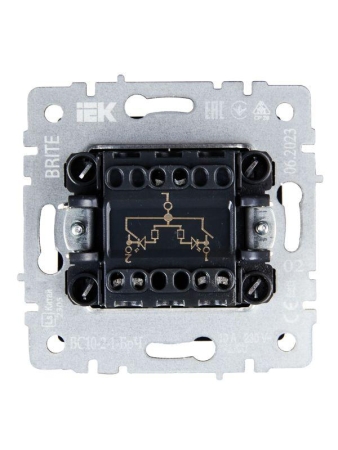 Выключатель 2-кл. СП BRITE ВС10-2-1-БрЧ 10А с индик. механизм черн. IEK BR-V20-1-10-K02