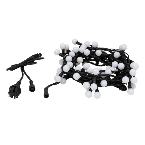 Гирлянда светодиодная "Мультишарики" 10м d17.5мм 80LED RGB 5Вт IP65 провод черн. каучук Neon-Night 303-679